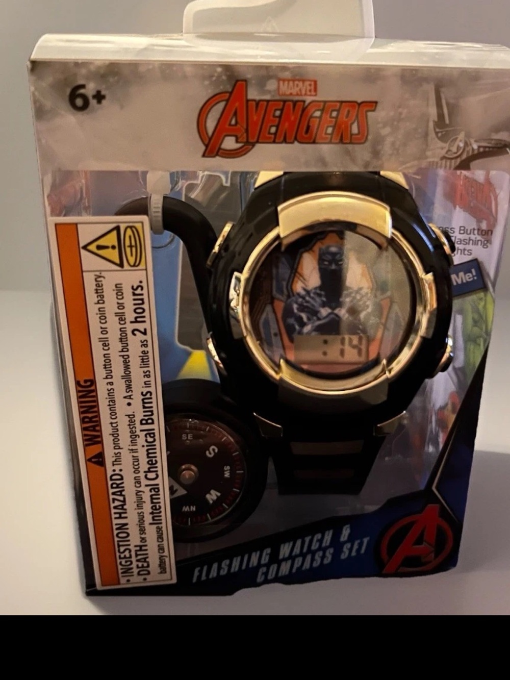 Avenger Blue and Black Kids Compass Flashlight Keychain